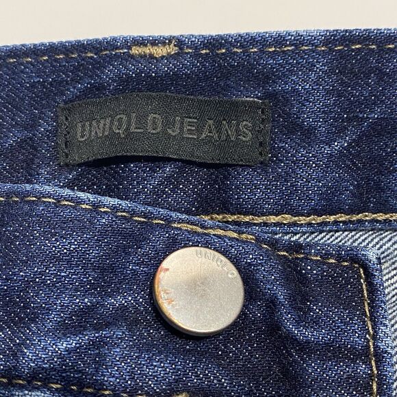 Uniqlo Wide Leg Straight Jeans Women’s 27 W30 L30 Blue High Rise 100% Cotton - Picture 6 of 9